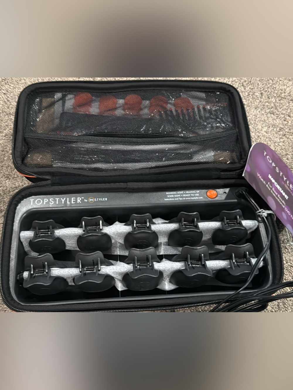 Black Heated Hair Rollers with Carry Case